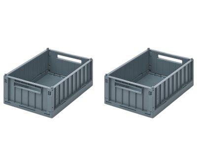 2 Small Storage Boxes Weston Whale blue