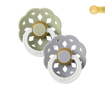2 Chupetes BIBS Boheme Nocturnos Sage/Cloud