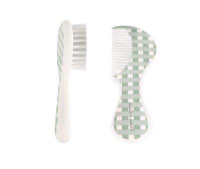Set Comb and Brush Baby Green Frame