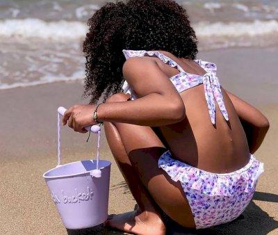 Cubo de Playa de Silicona Sage