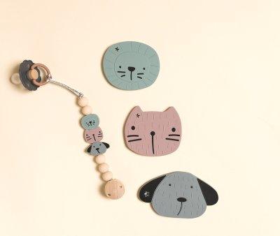 Chupetero Silicona Animals Pastel