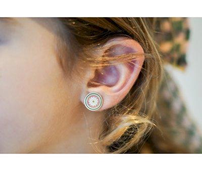 2 Pares Pendientes Infantil Enamel Ying Yang+Peace sign