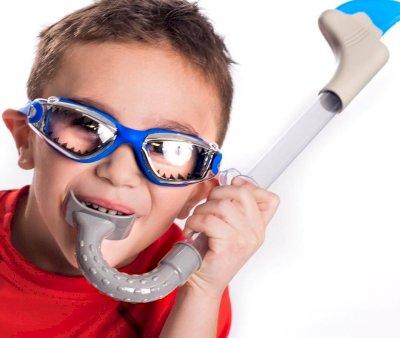 Tubo Snorkel Shark Bite Shark Fin Misty Blue