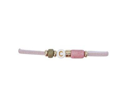 Bracelet lastique 1 Initiale Nude