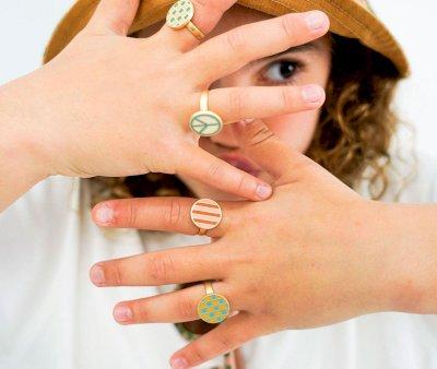 2 Anillos Esmaltados Enamel Landscape+Rainbow