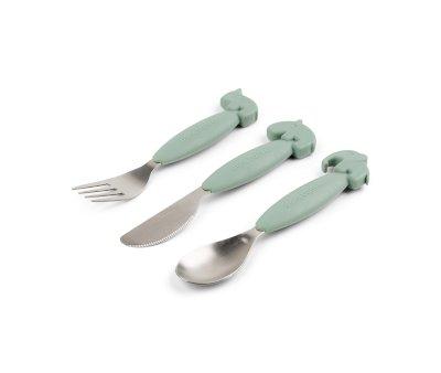 3 x Talheres Antiderrapantes verdes Deer Friends