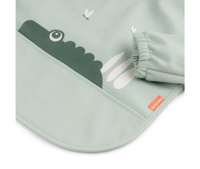 Bib with Sleeves Croco Green 6-18m Personalised
