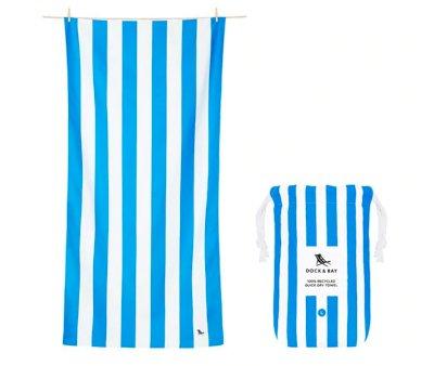 Telo Spiaggia Large Microfibra Cabana Azzurro Personalizzabile