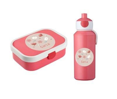Pack de Almuerzo Campus Rosa Little Garden Personalizado