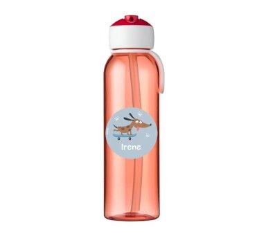 Botella Campus Flip-Up Personalizada Roja 500ml Skater Dog