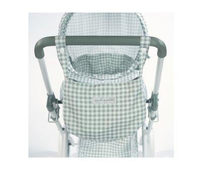 Borsa Passeggino Bambole Tom Vichy Verde