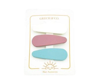 Clips para Pelo Snap Dove White/Mauve Rose/Sky Blue