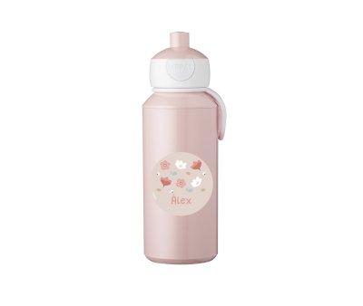 Garrafa Pop-Up Campus Personalizada Rosa 400ml Little Garden