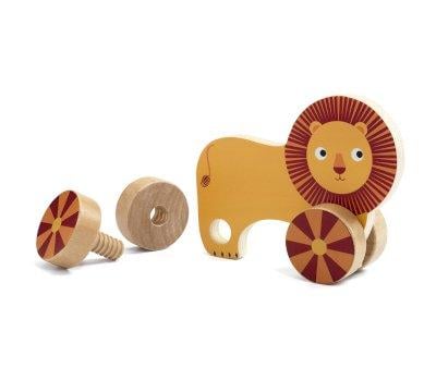 3 Petits Animaux Roues en Bois