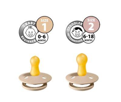 2 Succhietti BIBS Colour Round Notturni Iron/Baby Blue
