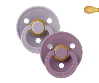 2 Chupetas BIBS Colours Fisiolgica  Fossil Grey/Mauve