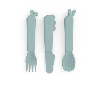 3 couverts Kiddish Deer Friends bleu moutarde