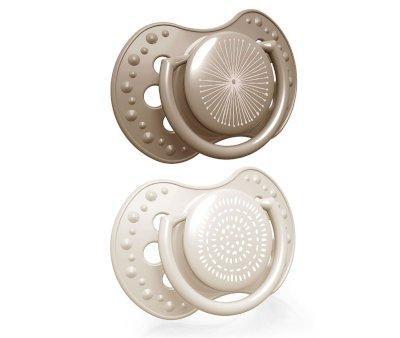 2 sucettes dynamiques Lovi Harmony beiges
