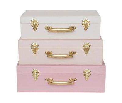Lot de 3 Valises de Rangement Rose