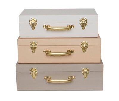 Lot de 3 Valises de Rangement Beige