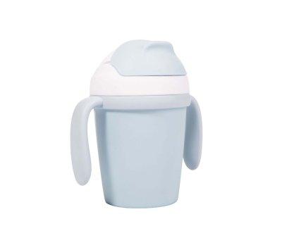 Tazza Biodegradabile con Cannuccia Azzurro