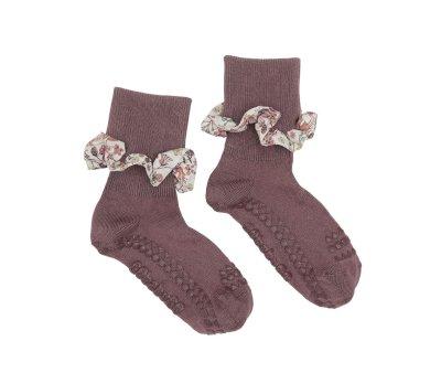 Chaussettes Semelles Antidrapantes Bambou Liberty Misty Plum