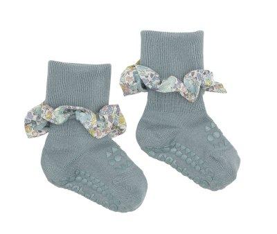 Chaussettes  semelle antidrapante en bambou Liberty Dusty Blue