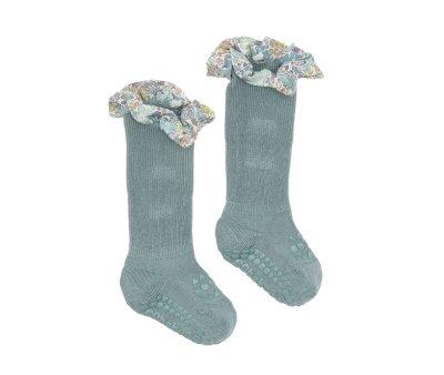 Chaussettes  semelle antidrapante en bambou Liberty Dusty Blue