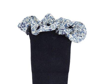 Meias com sola antiderrapante de Bamb Liberty Dark Blue