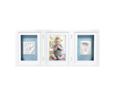 Babyprints Deluxe Photo and Handprint Frame White