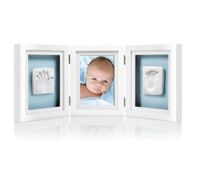 Babyprints Deluxe Photo and Handprint Frame White