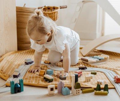 Reversible Organic Play & Go Sack Classic Mustard Check