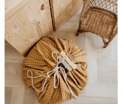 Reversible Organic Play & Go Sack Classic Mustard Check
