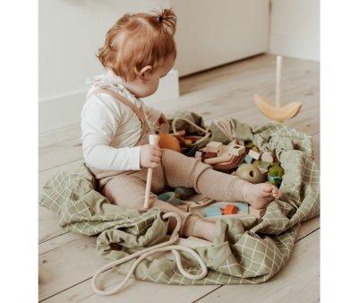 Reversible Sack Play & Go Classic Organic Checkered Green