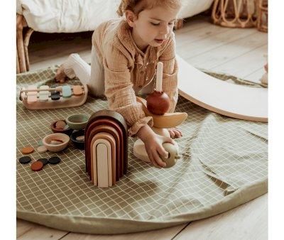 Reversible Sack Play & Go Classic Organic Checkered Green