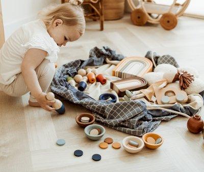 Reversible Bag Play & Go Classic Organic Check Blue
