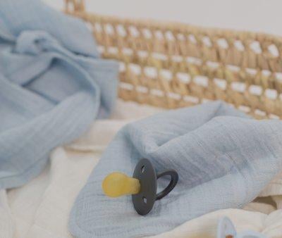 2 Mini Musselinas Bibs Baby Blue