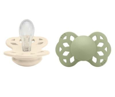2 BIBS Infinity Pacifiers Symmetrical Ivory/Sage