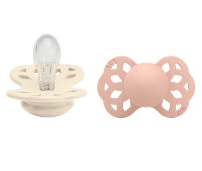 2 BIBS Infinity Pacifiers Symmetrical Ivory/Blush