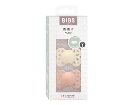 2 BIBS Infinity Pacifiers Symmetrical Ivory/Blush