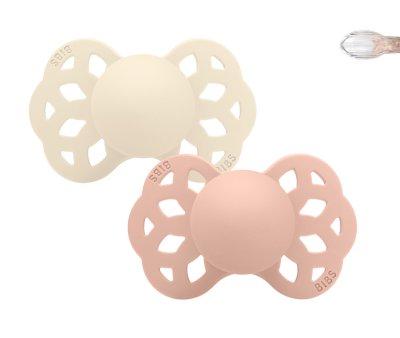 2 BIBS Infinity Pacifiers Symmetrical Ivory/Blush