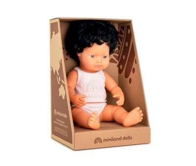 Mueco with Curly Brown Hair 38 cm