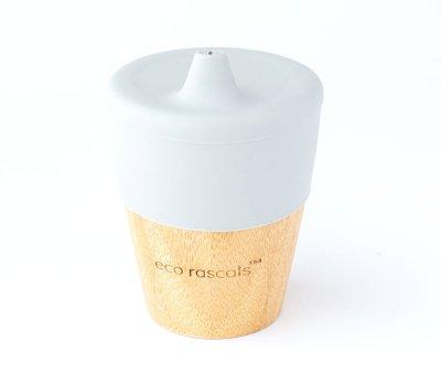 Vaso Bamb Gris con Tapa 190ml
