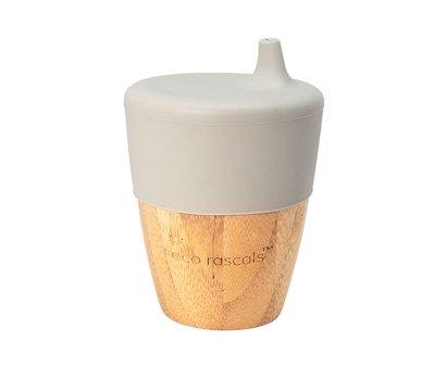 Vaso Bamb Gris con Tapa 190ml