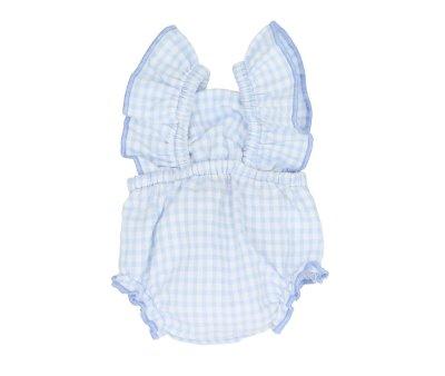 Pelele Vichy Azul Celeste para Mueco