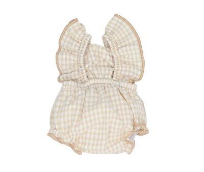 Pelele Vichy Beige para Mueco