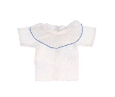 Camisa Cutie con Volante Plumeti Azul Celeste para Mueco