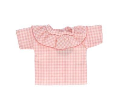 Camisa Vichy con Volante Rosa para Mueco