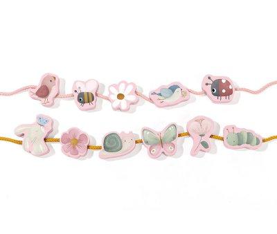 Figuras de Madera para Enlazar Cordones Flores&Mariposas