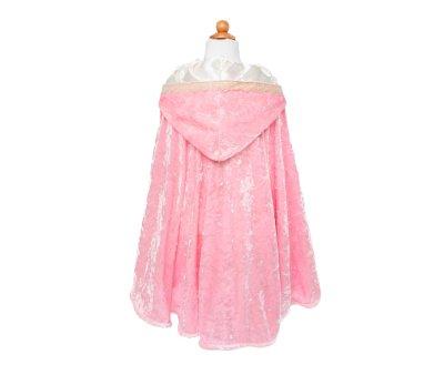 Mantello Velluto Rosa con Cappuccio